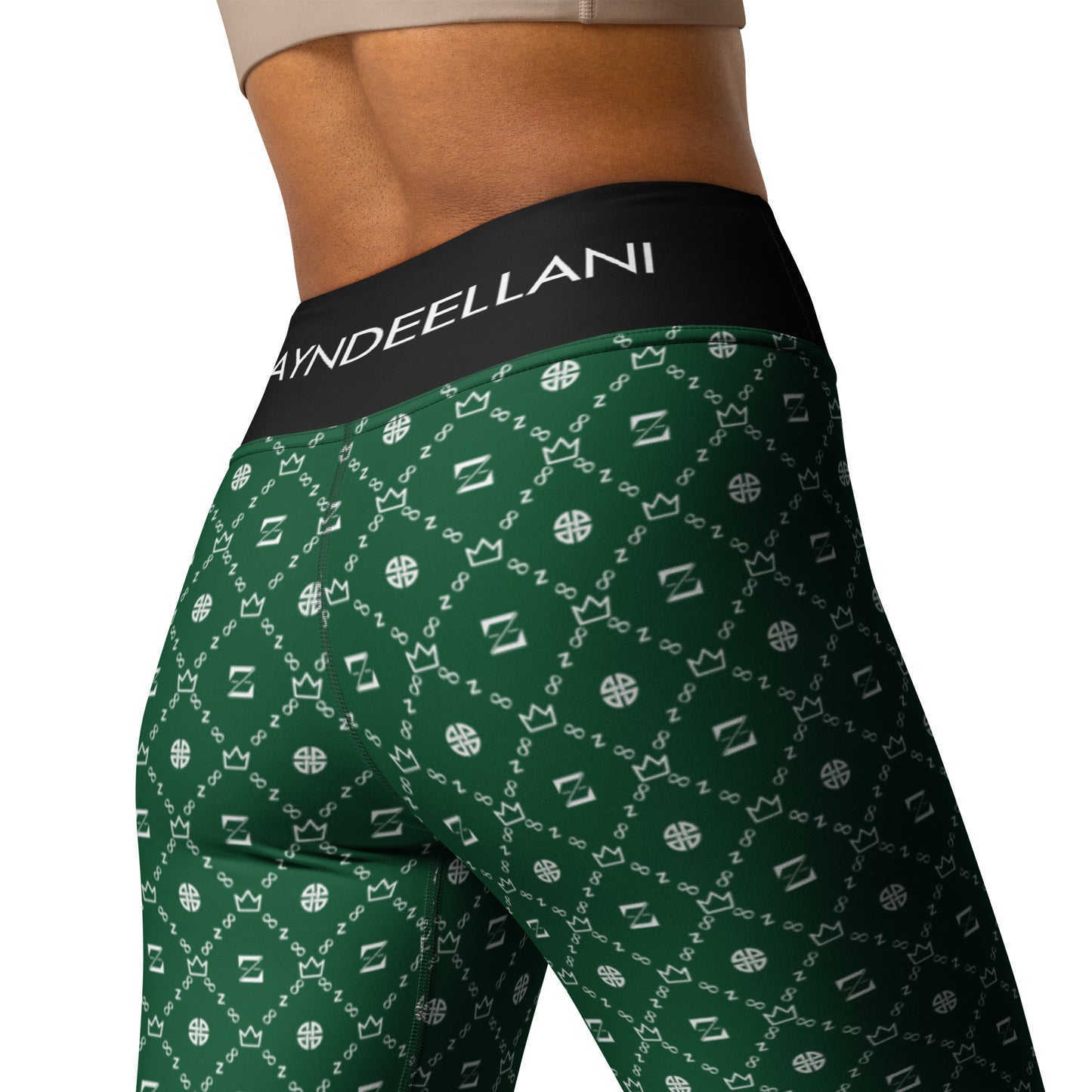 Zayndeellani Monogram Yoga Leggings - Green - Zayndeellani