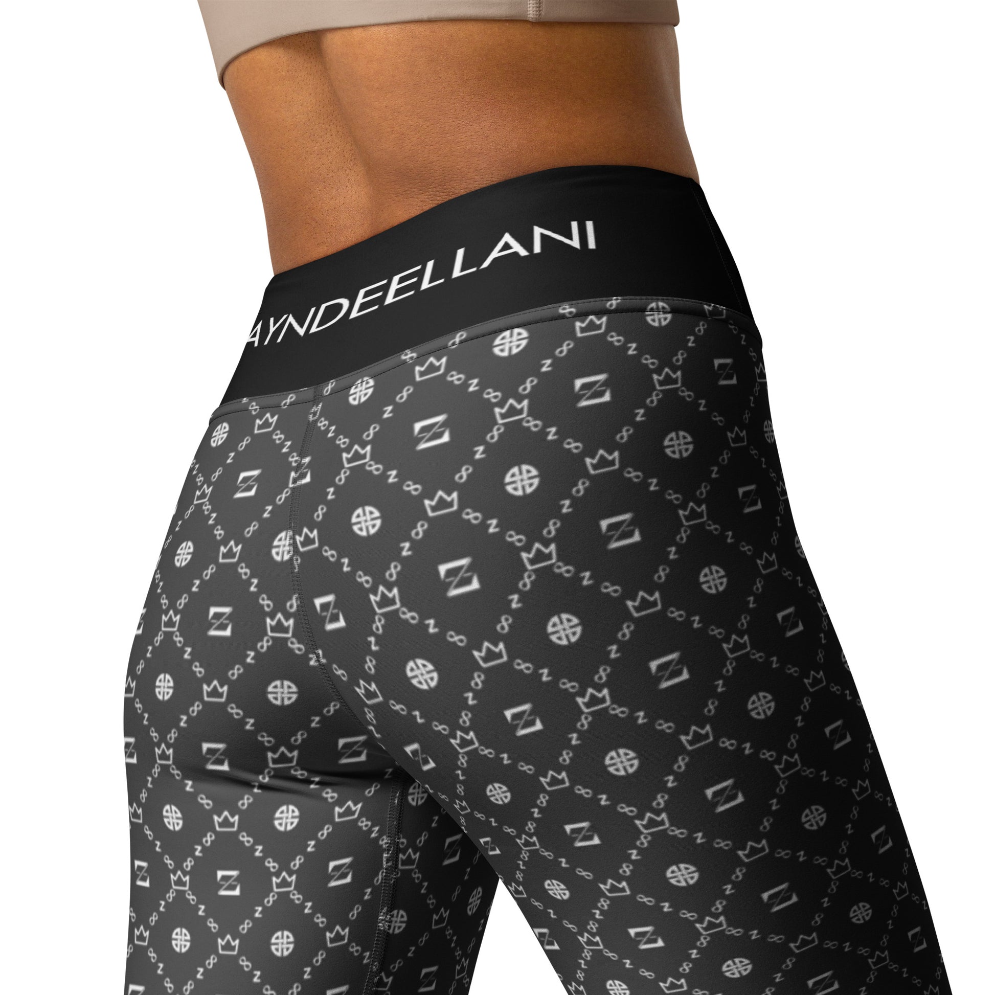 Zayndeellani Monogram Yoga Leggings - Grey - Zayndeellani