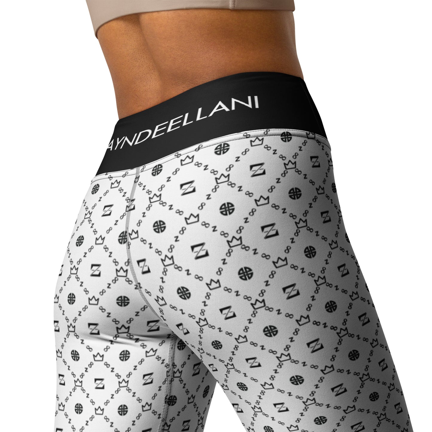 Zayndeellani Monogram Yoga Leggings - White - Zayndeellani