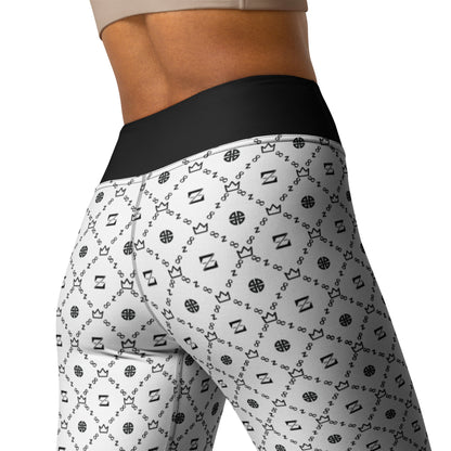 Zayndeellani Monogram Yoga Leggings Blank - White - Zayndeellani