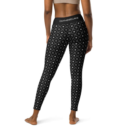 Zayndeellani Monogram Yoga Leggings - Black - Zayndeellani