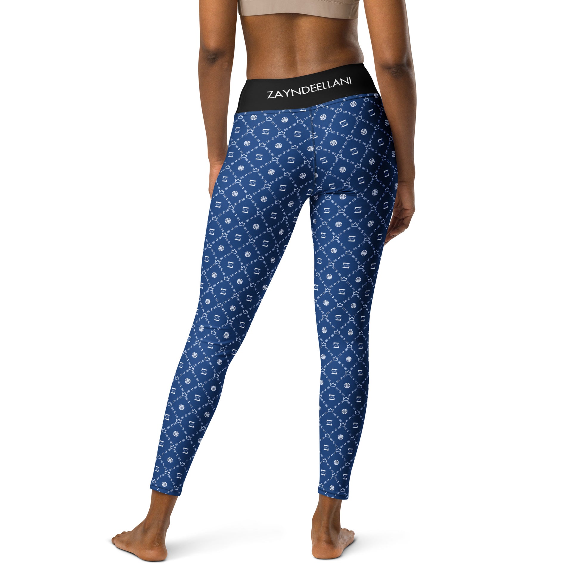 Zayndeellani Monogram Yoga Leggings - Blue - Zayndeellani