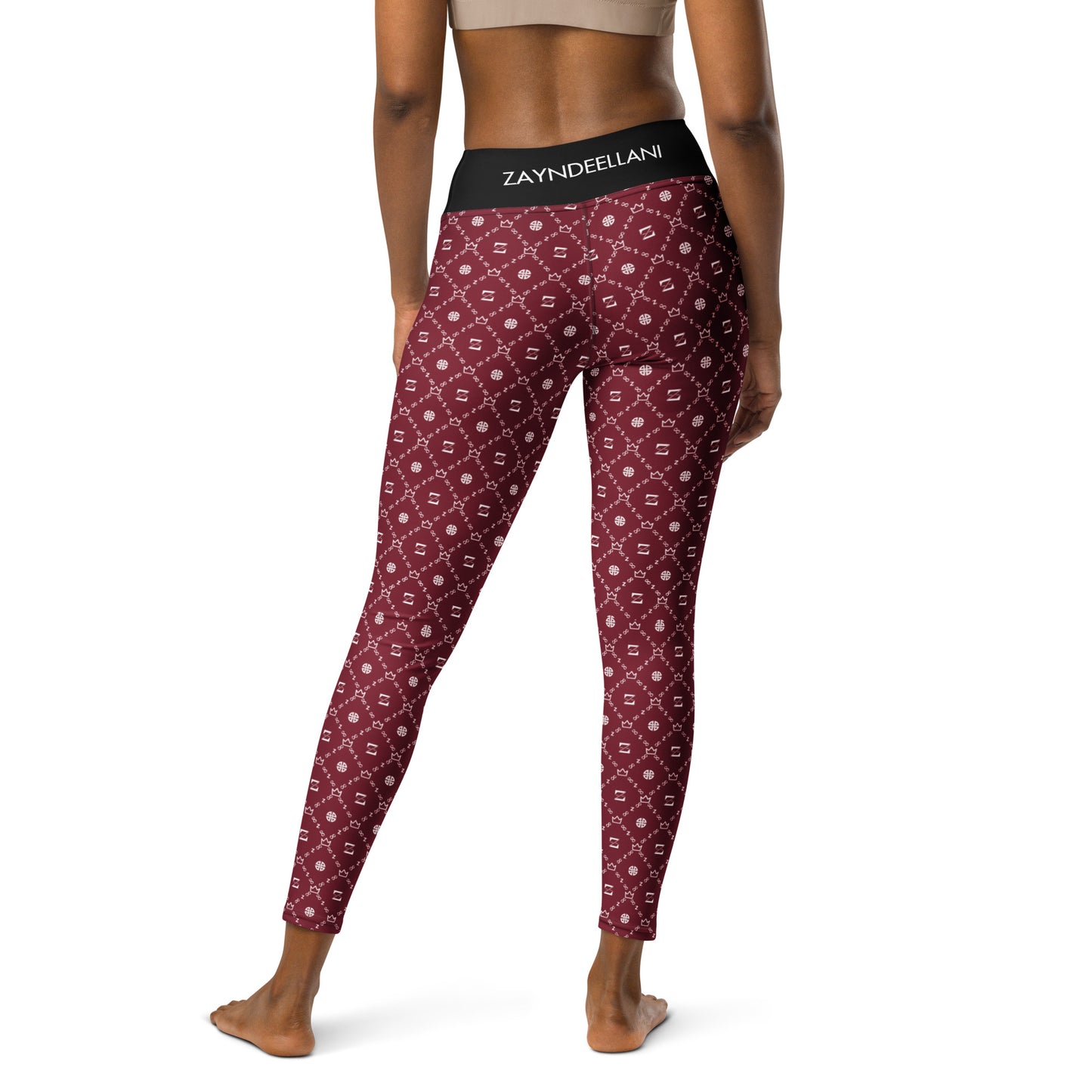 Zayndeellani Monogram Yoga Leggings - Red - Zayndeellani