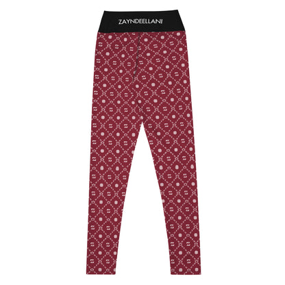 Zayndeellani Monogram Yoga Leggings - Red - Zayndeellani