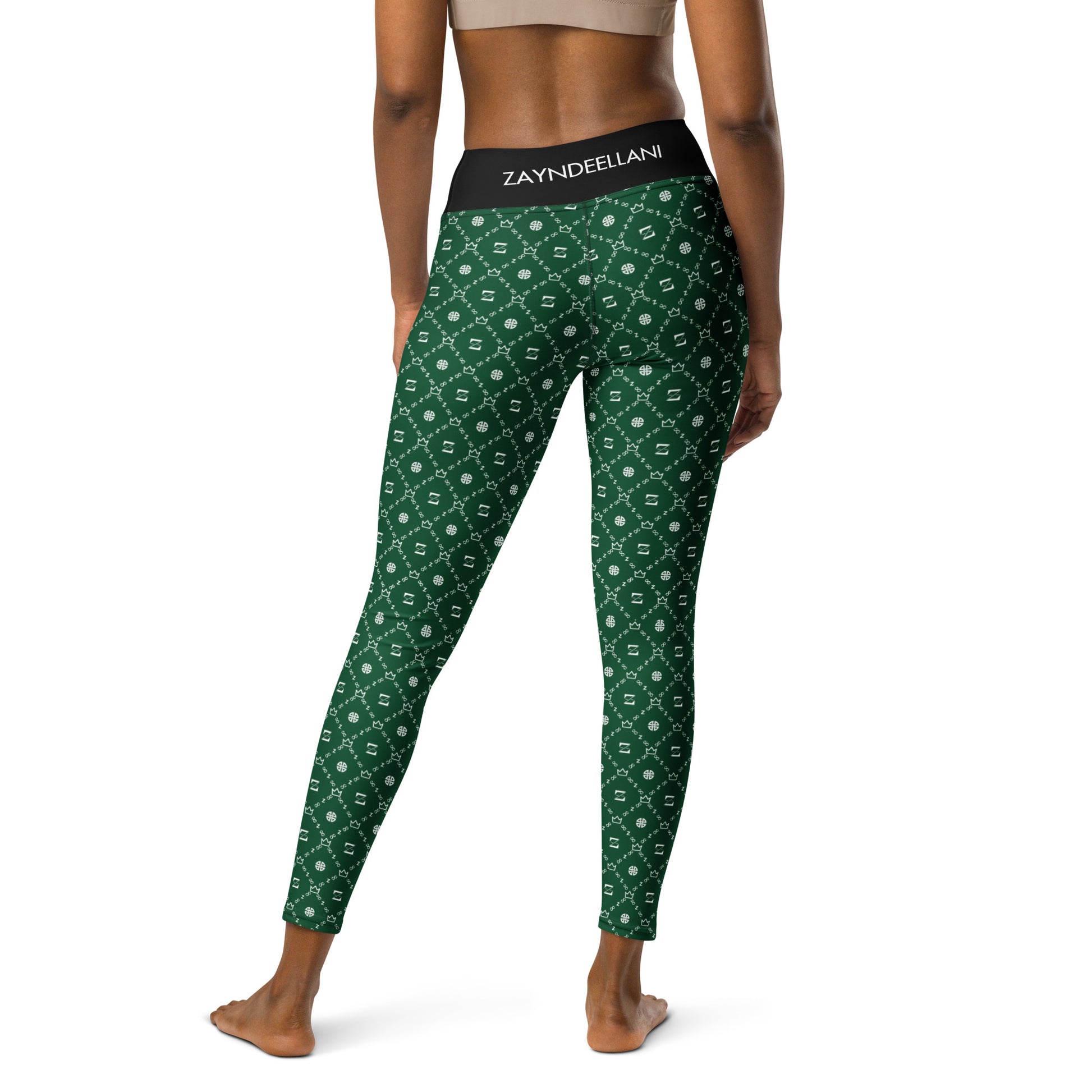 Zayndeellani Monogram Yoga Leggings - Green - Zayndeellani