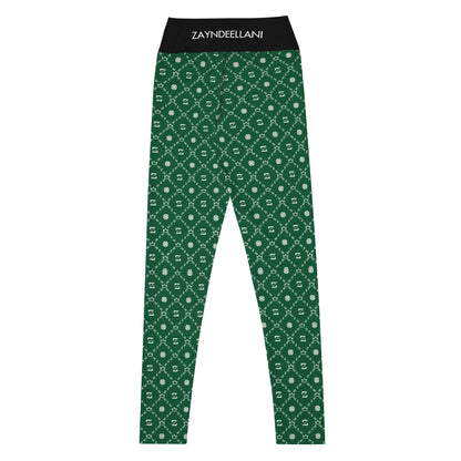 Zayndeellani Monogram Yoga Leggings - Green - Zayndeellani