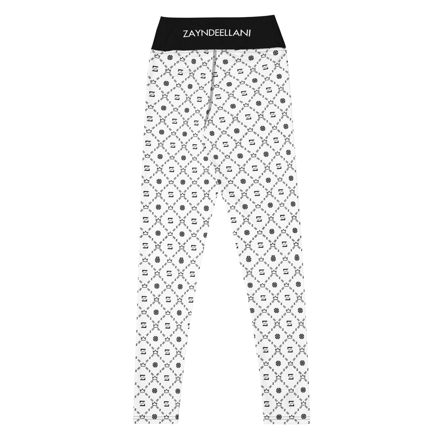 Zayndeellani Monogram Yoga Leggings - White - Zayndeellani