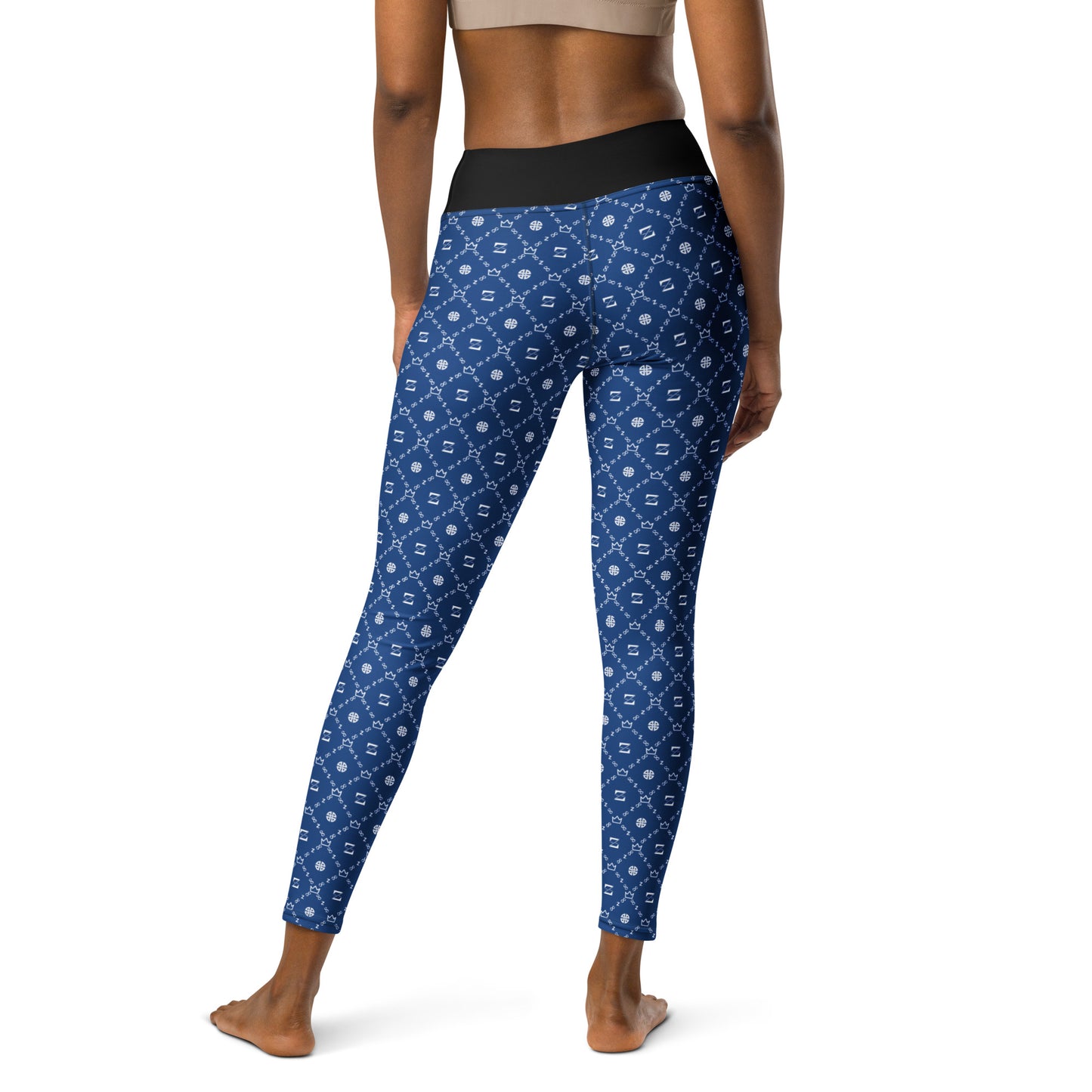 Zayndeellani Monogram Yoga Leggings Blank - Blue - Zayndeellani