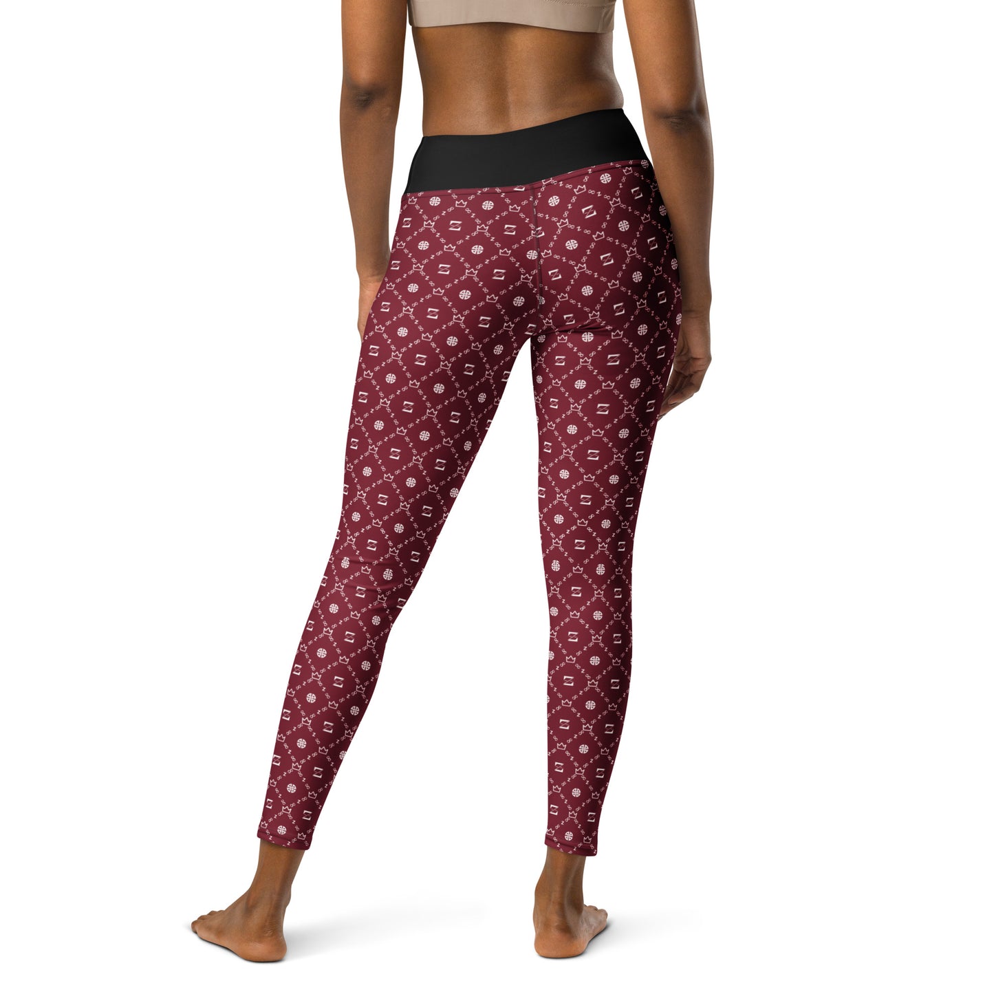 Zayndeellani Monogram Yoga Leggings Blank - Red - Zayndeellani