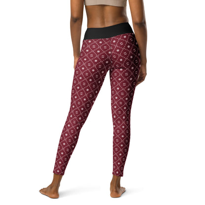 Zayndeellani Monogram Yoga Leggings Blank - Red - Zayndeellani