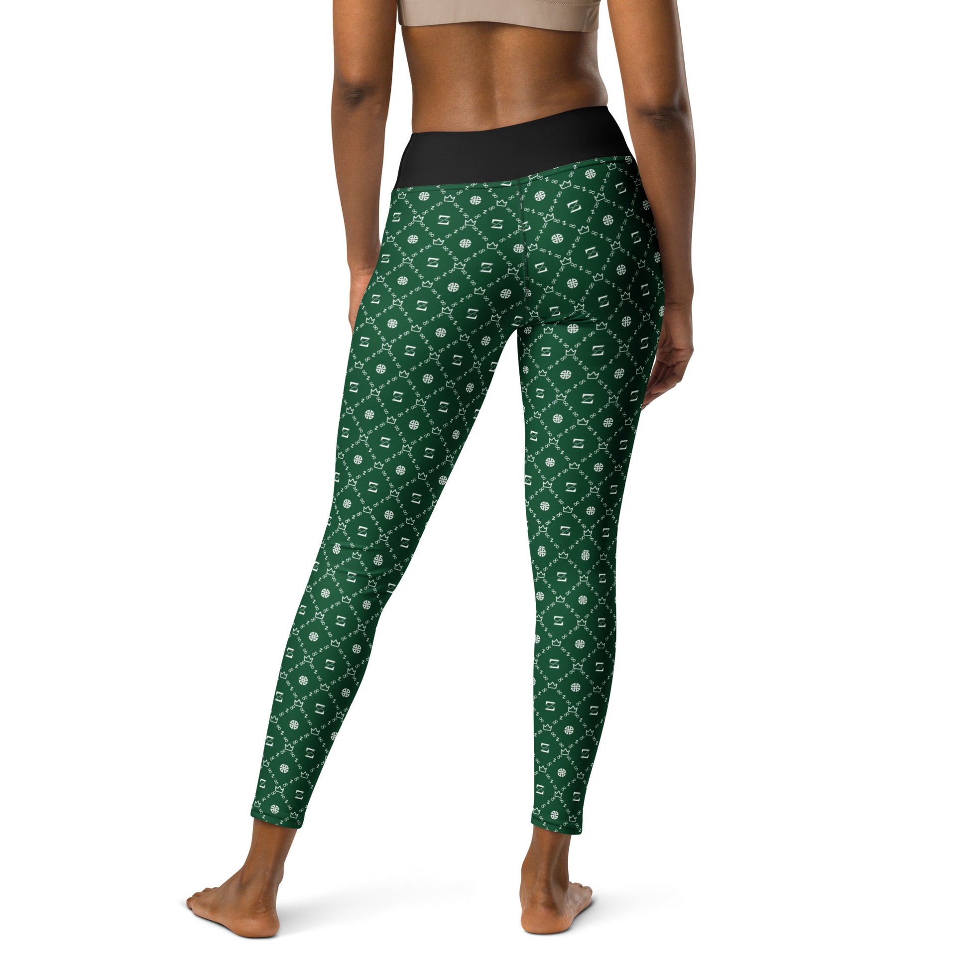 Zayndeellani Monogram Yoga Leggings Blank - Green - Zayndeellani