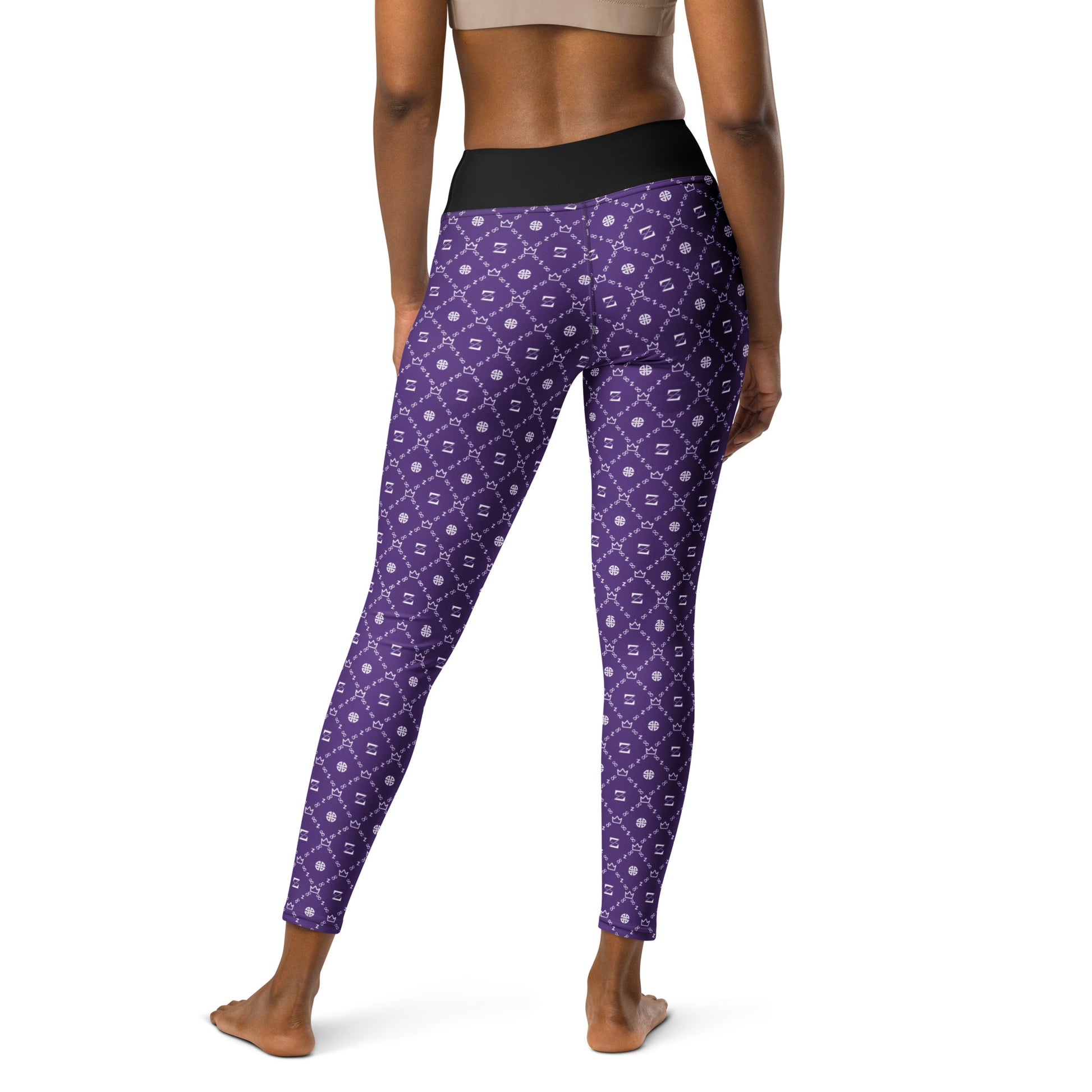 Zayndeellani Monogram Yoga Leggings Blank - Purple - Zayndeellani