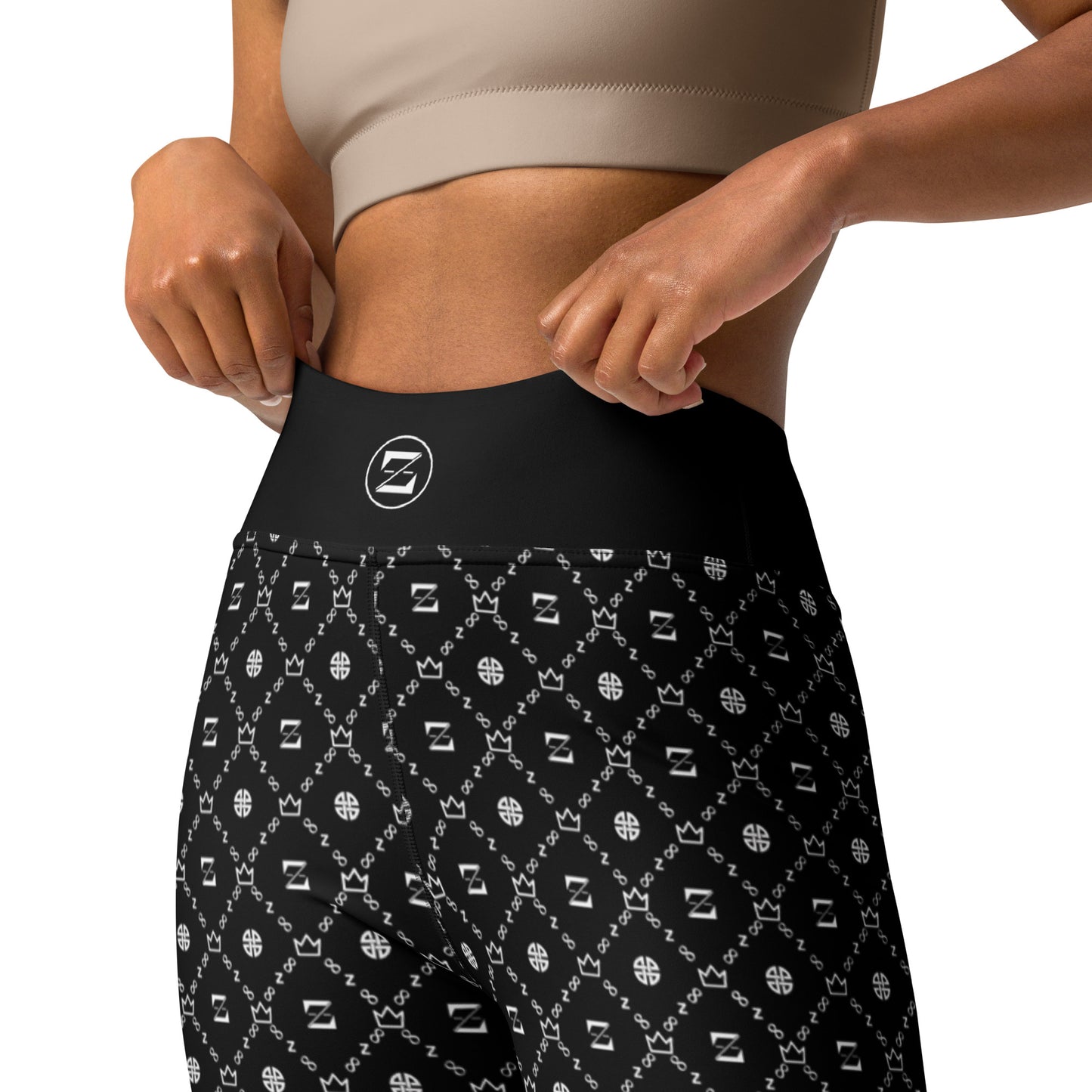 Zayndeellani Monogram Yoga Leggings - Black - Zayndeellani