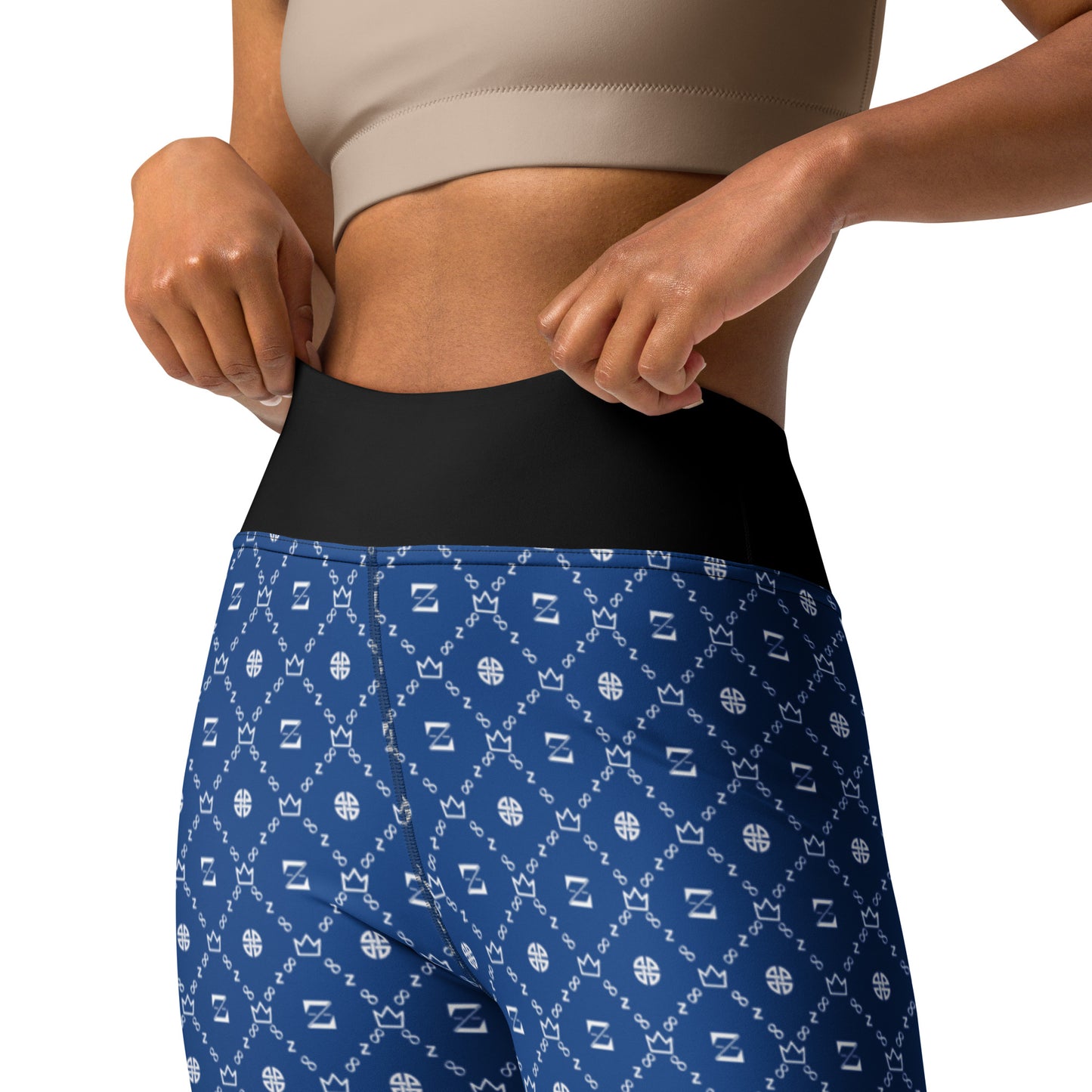 Zayndeellani Monogram Yoga Leggings Blank - Blue - Zayndeellani