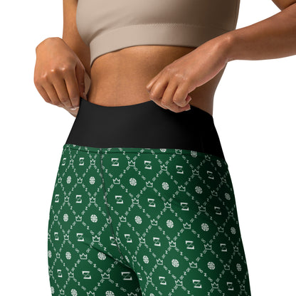 Zayndeellani Monogram Yoga Leggings Blank - Green - Zayndeellani