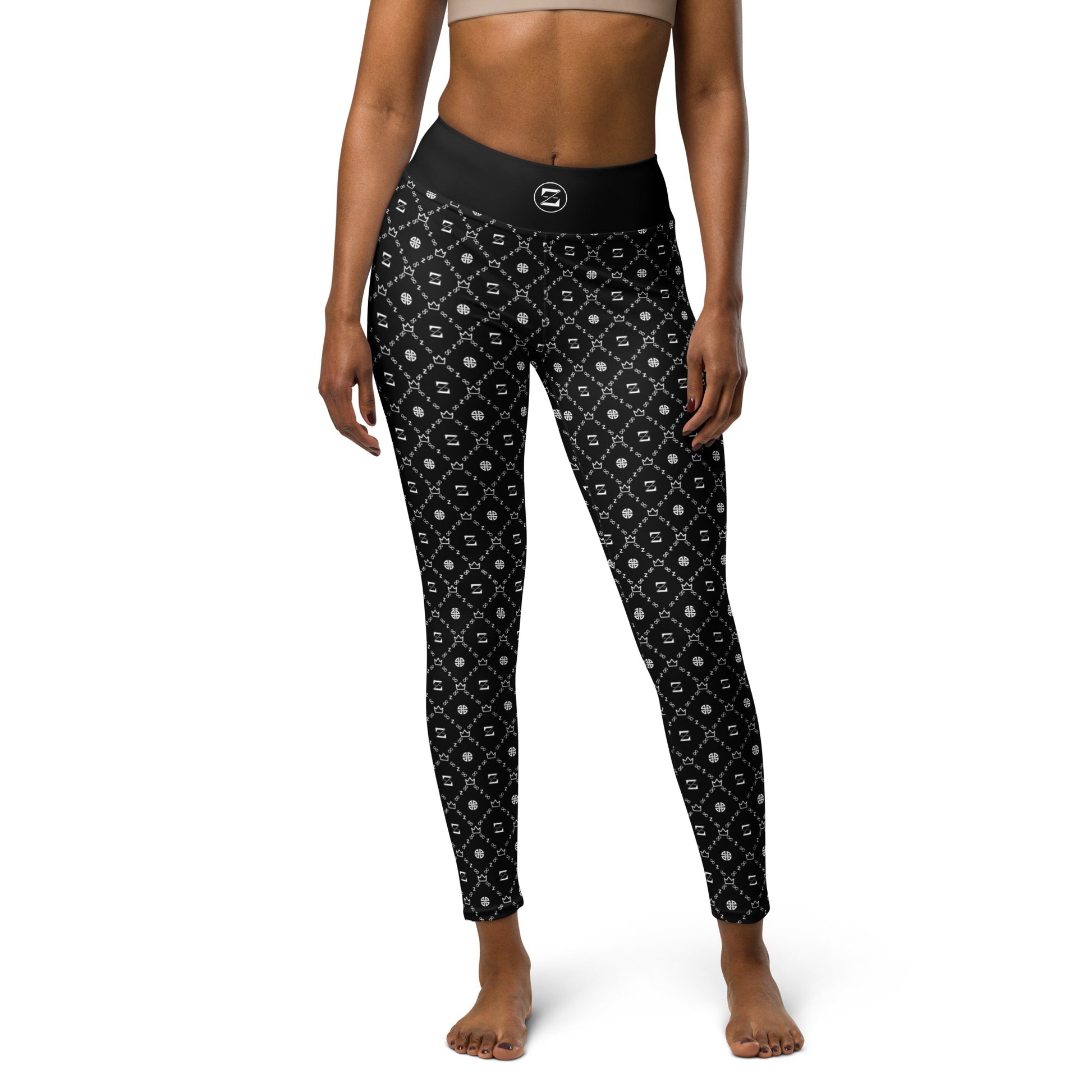 Zayndeellani Monogram Yoga Leggings - Black - Zayndeellani