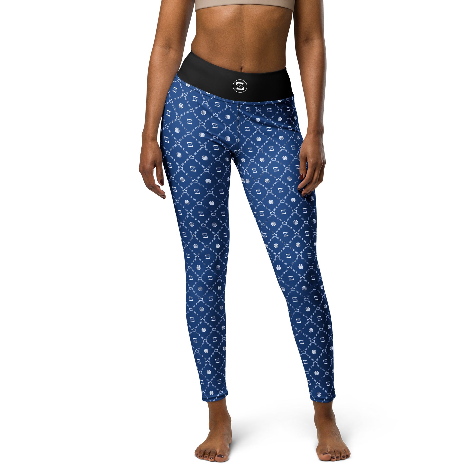 Zayndeellani Monogram Yoga Leggings - Blue - Zayndeellani