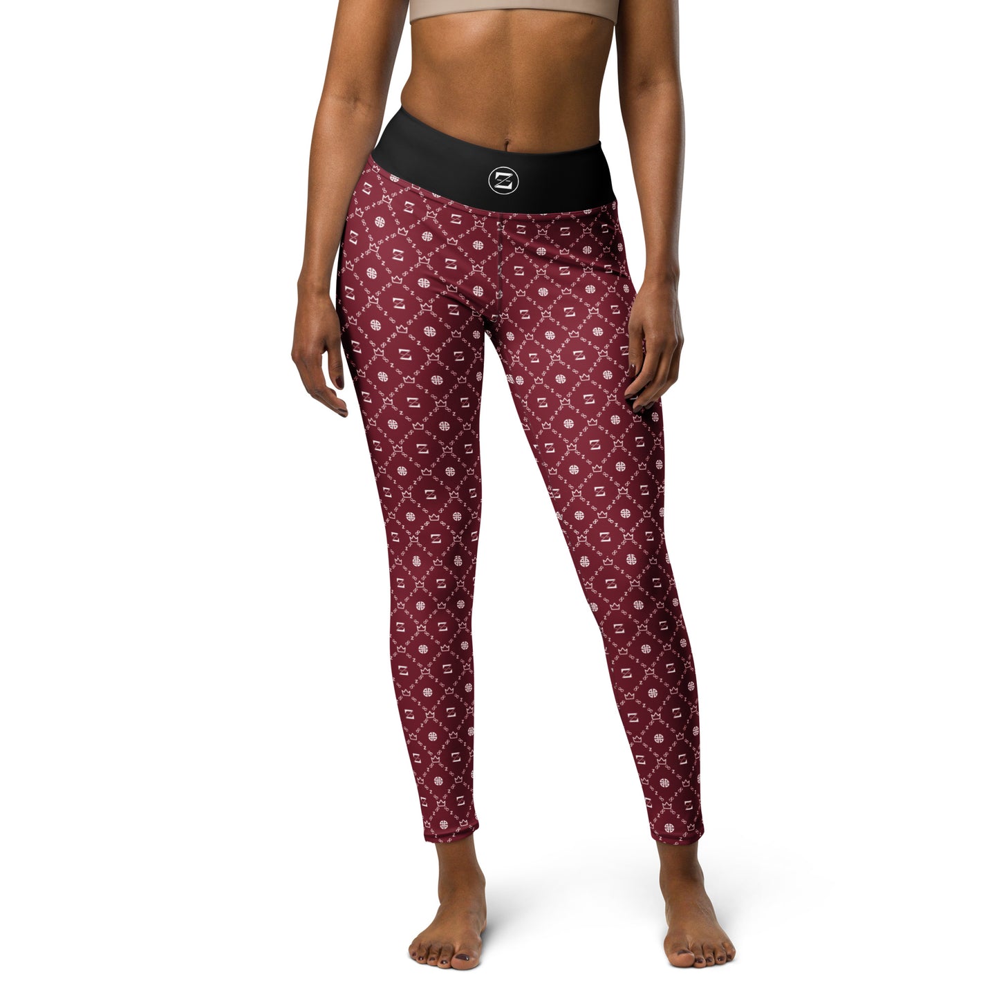 Zayndeellani Monogram Yoga Leggings - Red - Zayndeellani