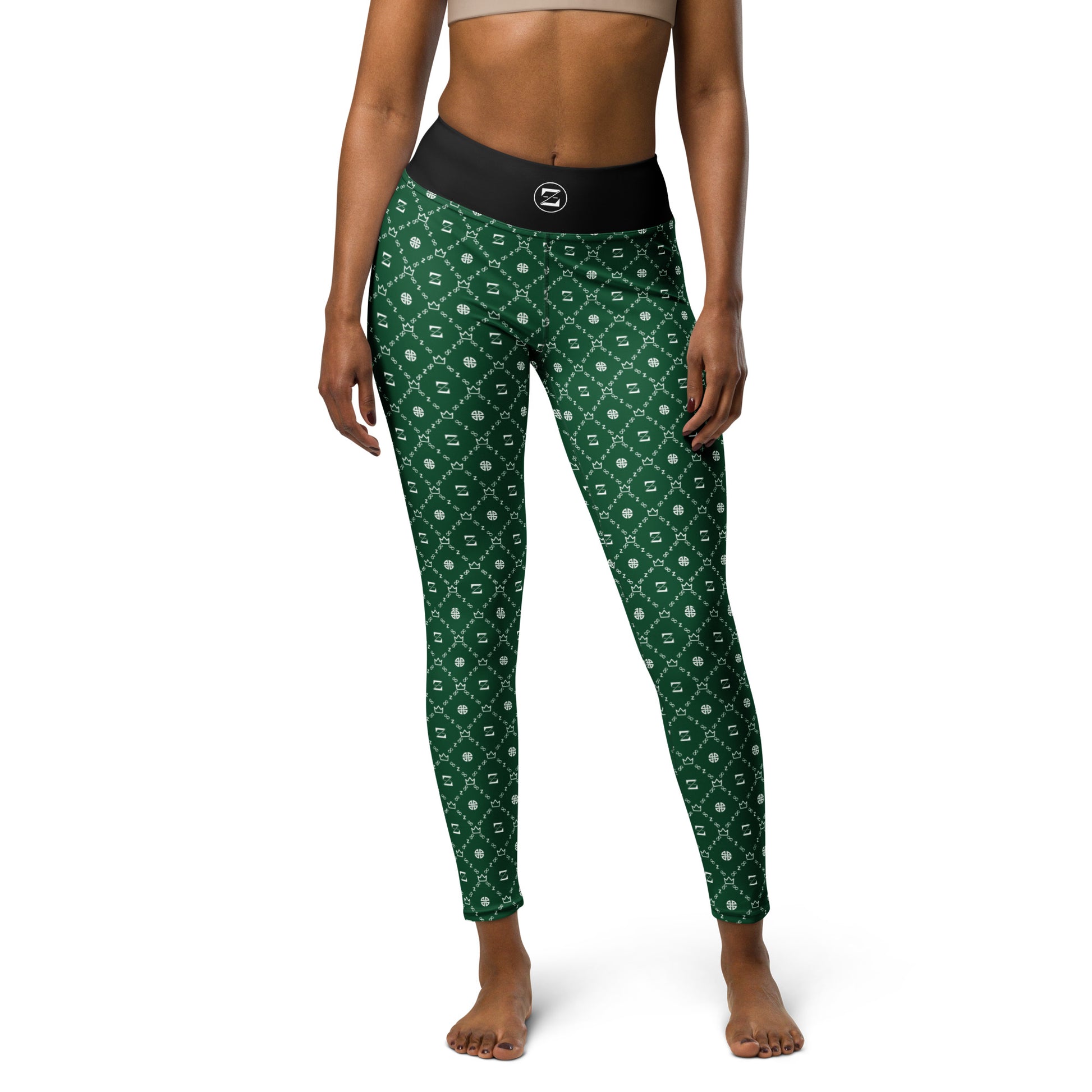 Zayndeellani Monogram Yoga Leggings - Green - Zayndeellani