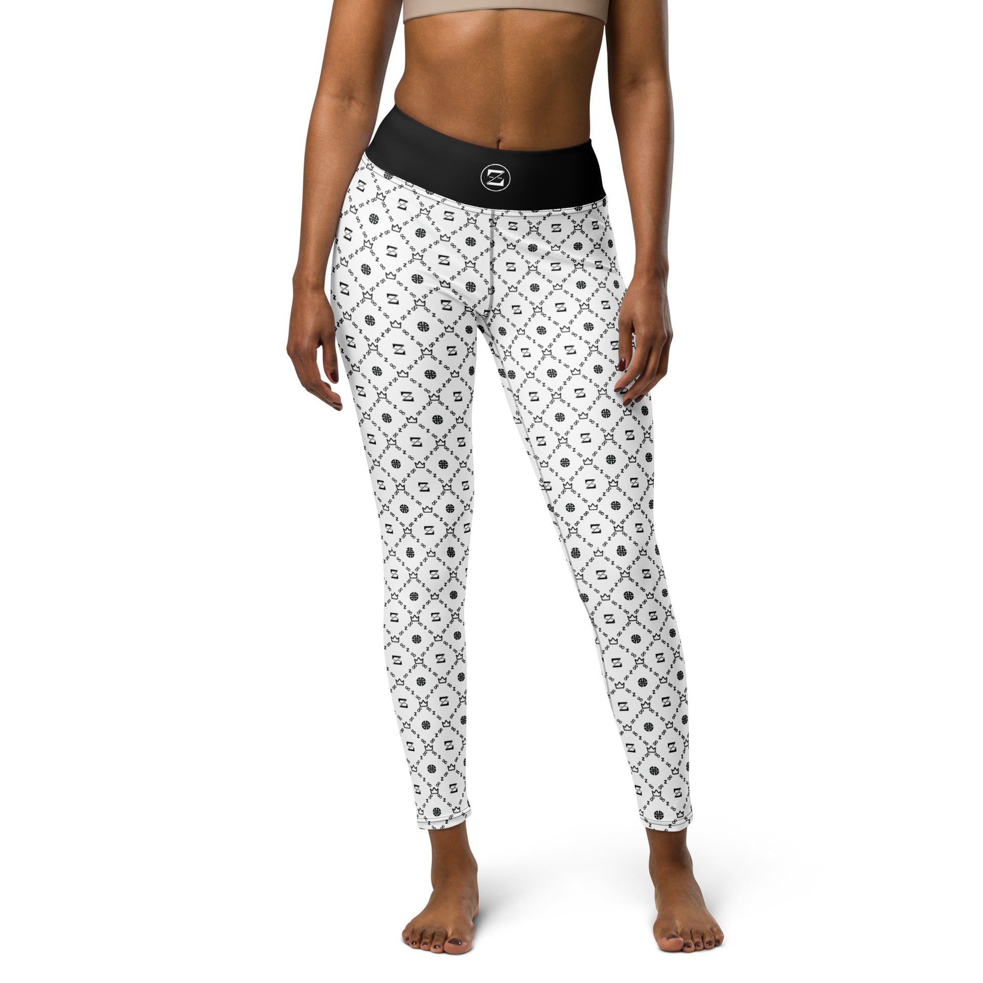 Zayndeellani Monogram Yoga Leggings - White - Zayndeellani