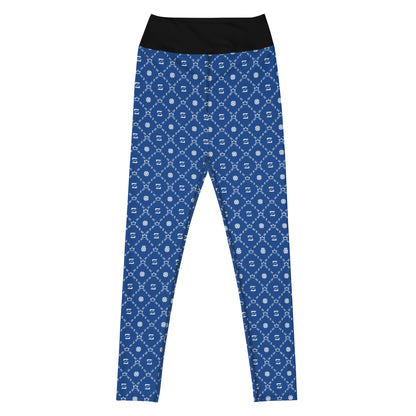 Zayndeellani Monogram Yoga Leggings Blank - Blue - Zayndeellani