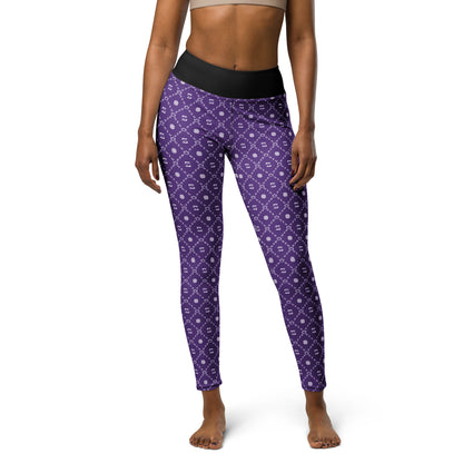 Zayndeellani Monogram Yoga Leggings Blank - Purple - Zayndeellani