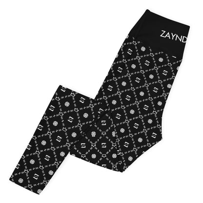 Zayndeellani Monogram Yoga Leggings - Black - Zayndeellani