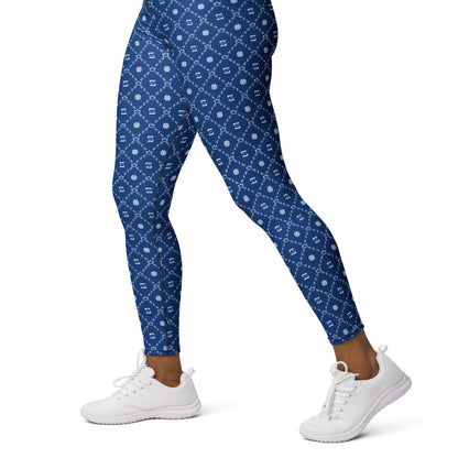 Zayndeellani Monogram Yoga Leggings - Blue - Zayndeellani