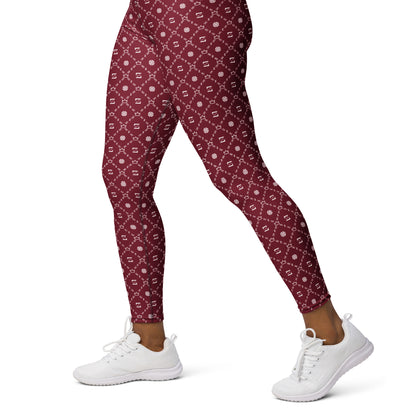 Zayndeellani Monogram Yoga Leggings - Red - Zayndeellani