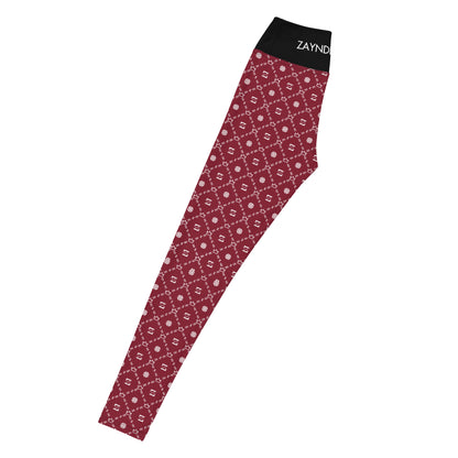 Zayndeellani Monogram Yoga Leggings - Red - Zayndeellani