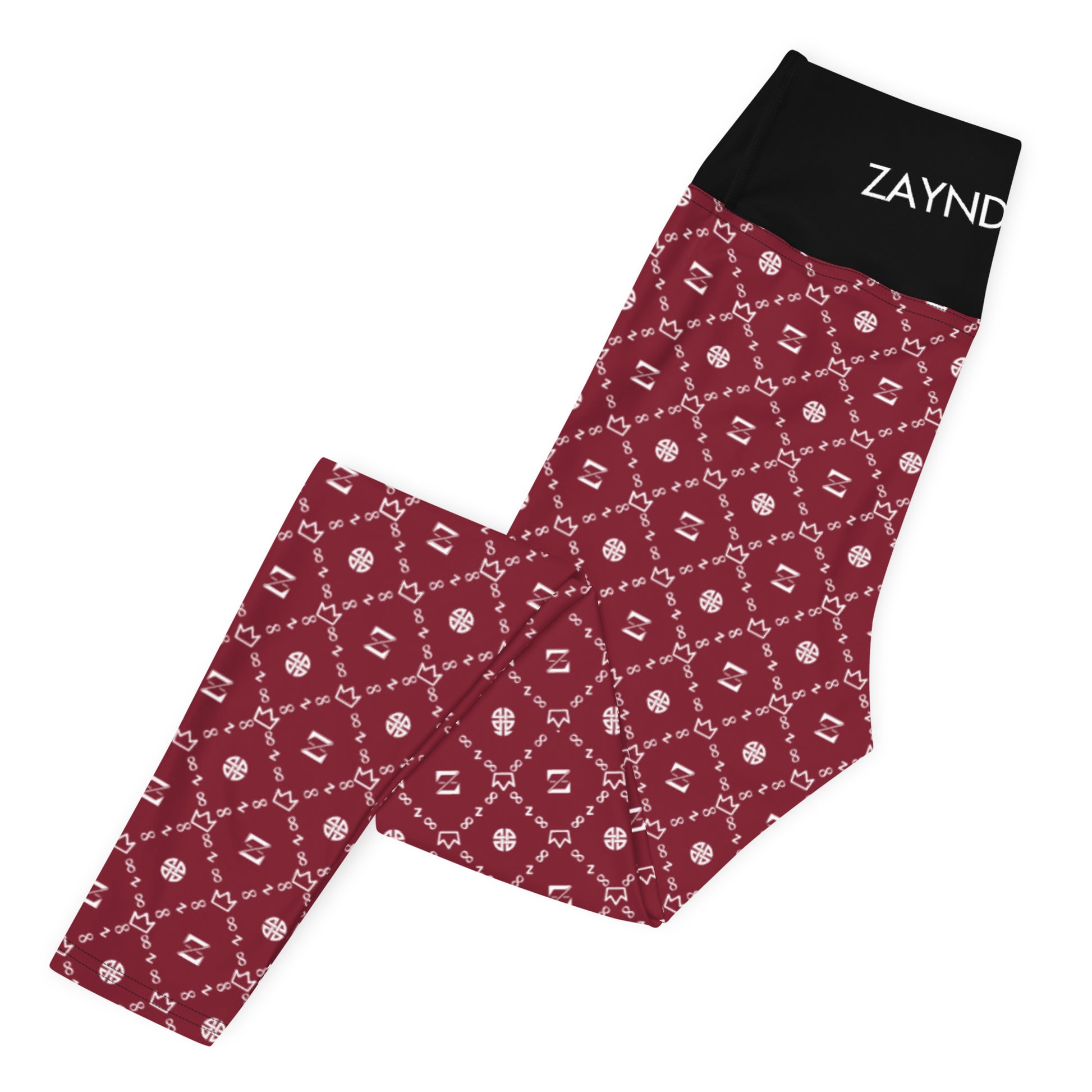 Zayndeellani Monogram Yoga Leggings - Red - Zayndeellani