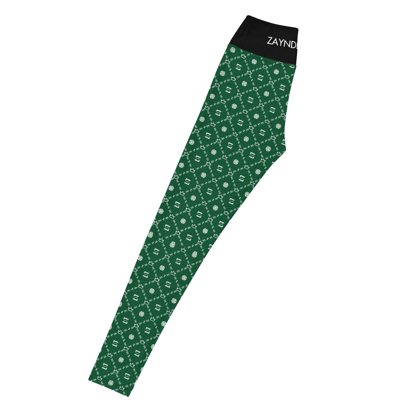 Zayndeellani Monogram Yoga Leggings - Green - Zayndeellani