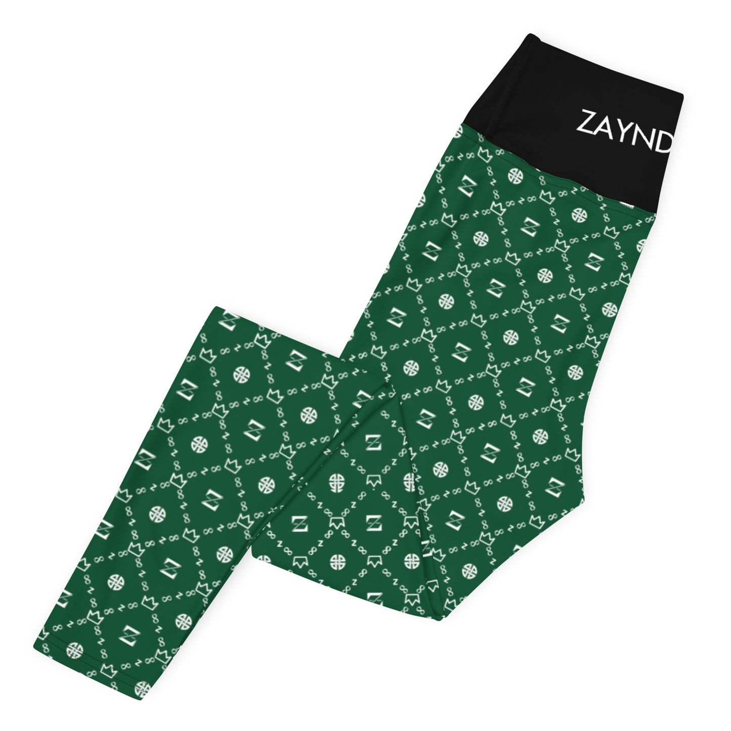 Zayndeellani Monogram Yoga Leggings - Green - Zayndeellani