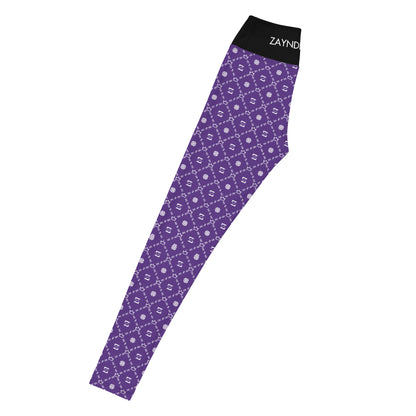 Zayndeellani Monogram Yoga Leggings - Purple - Zayndeellani