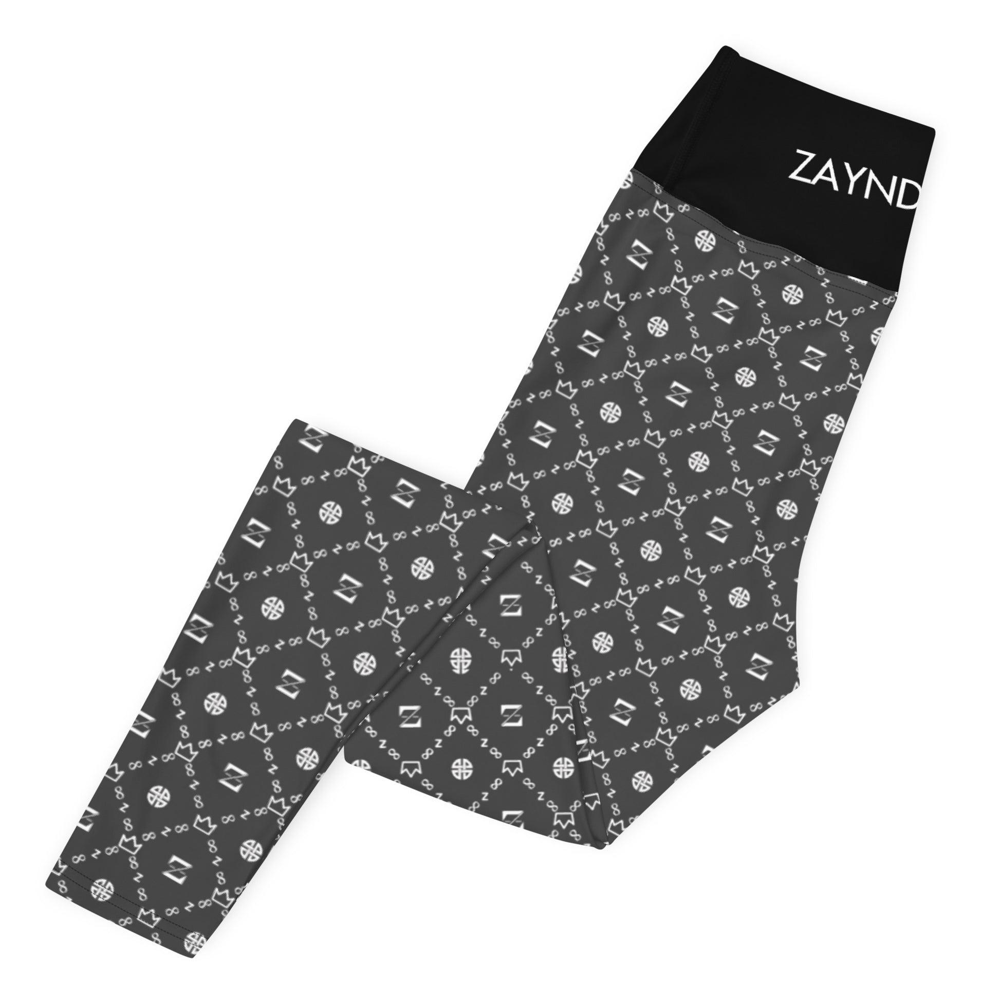 Zayndeellani Monogram Yoga Leggings - Grey - Zayndeellani