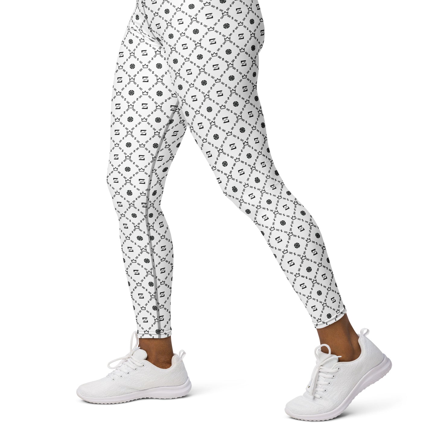 Zayndeellani Monogram Yoga Leggings - White - Zayndeellani