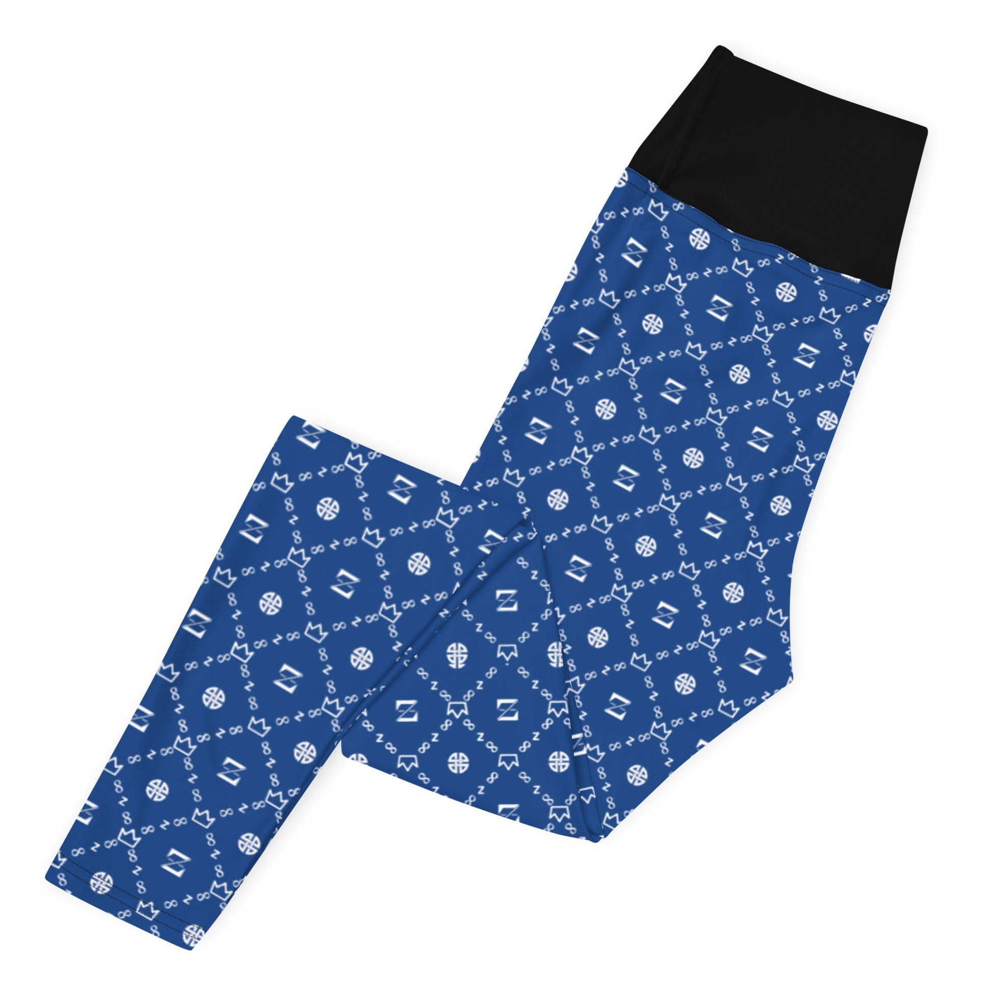 Zayndeellani Monogram Yoga Leggings Blank - Blue - Zayndeellani