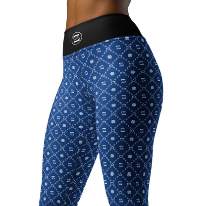 Zayndeellani Monogram Yoga Leggings - Blue - Zayndeellani