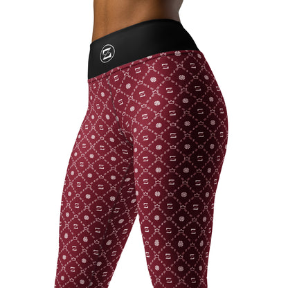 Zayndeellani Monogram Yoga Leggings - Red - Zayndeellani