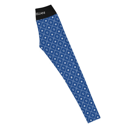 Zayndeellani Monogram Yoga Leggings - Blue - Zayndeellani