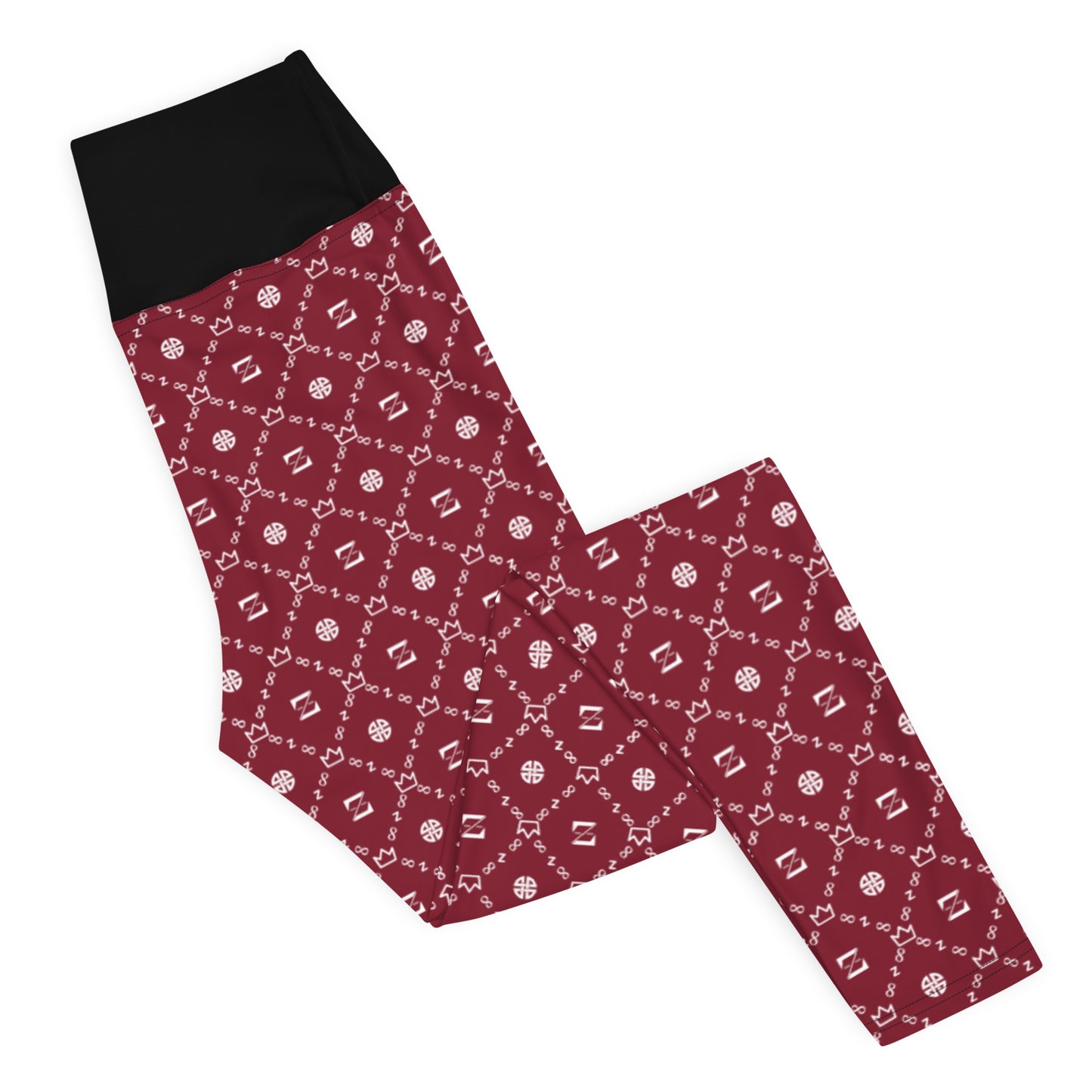 Zayndeellani Monogram Yoga Leggings Blank - Red - Zayndeellani