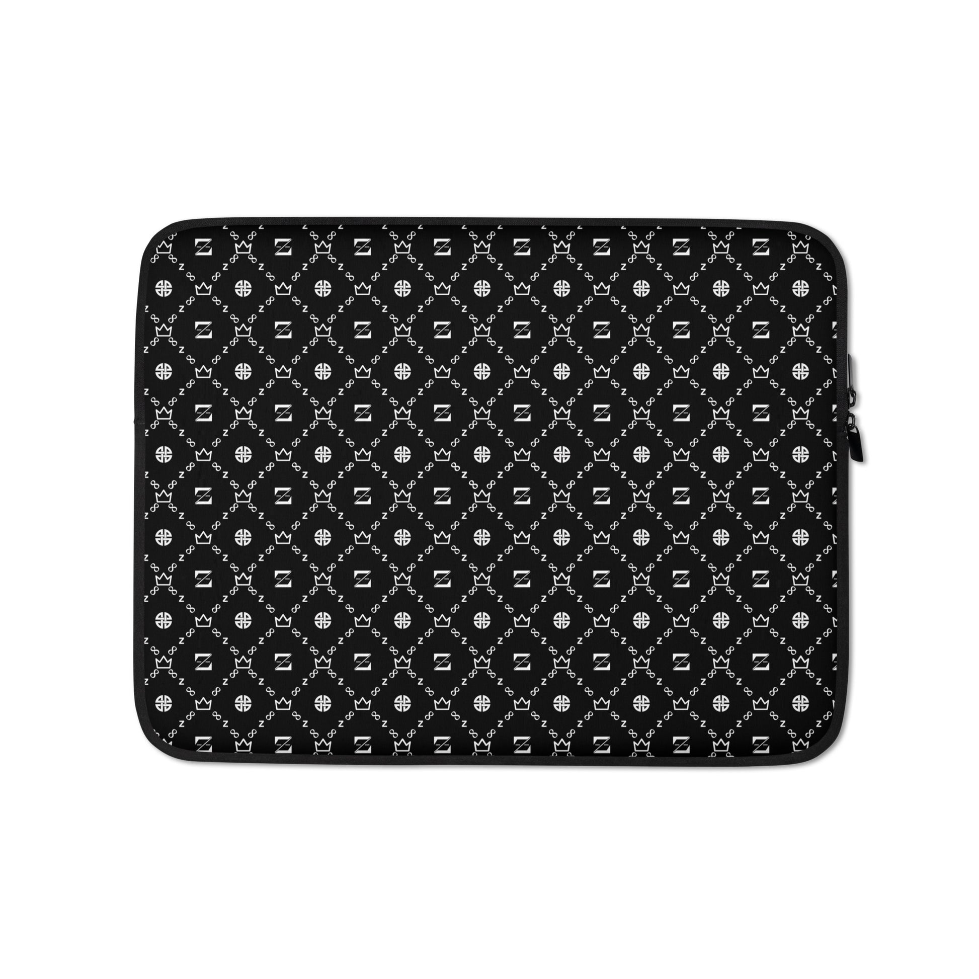 Zayndeellani Black Monogram Laptop Sleeve - Zayndeellani