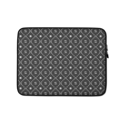 Zayndeellani Grey Monogram Laptop Sleeve - Zayndeellani