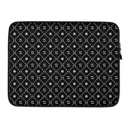 Zayndeellani Black Monogram Laptop Sleeve - Zayndeellani