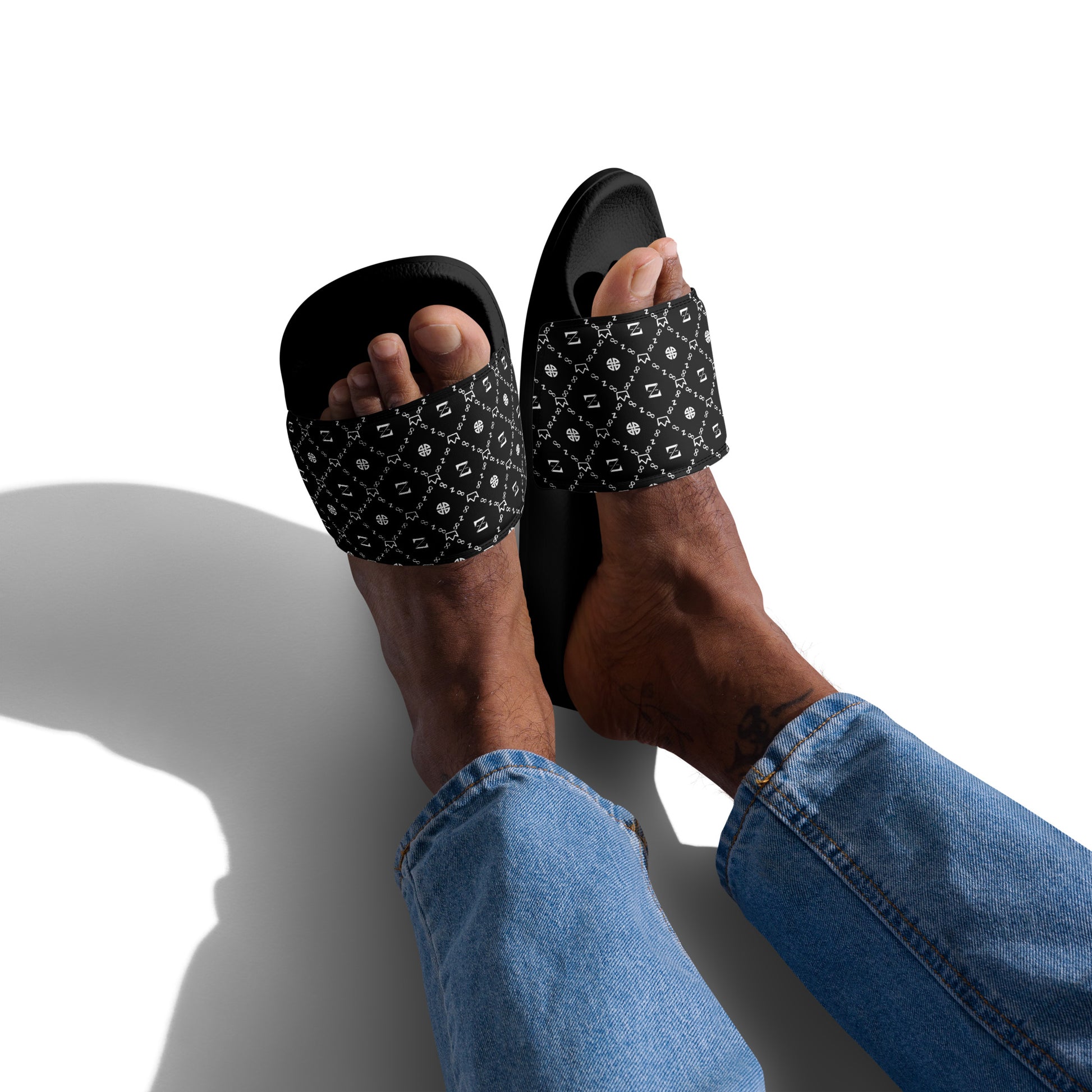 Zayndeellani Monogram Slides Black Men's - Zayndeellani