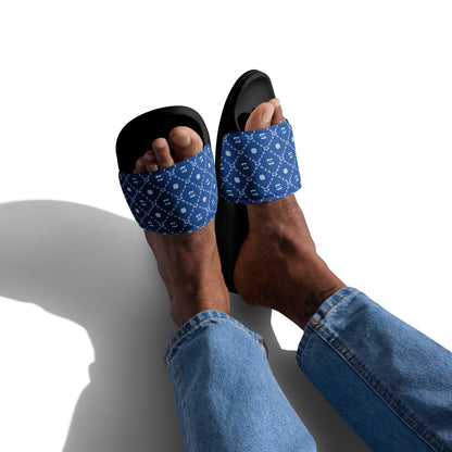 Zayndeellani Monogram Slides Blue Men's - Zayndeellani