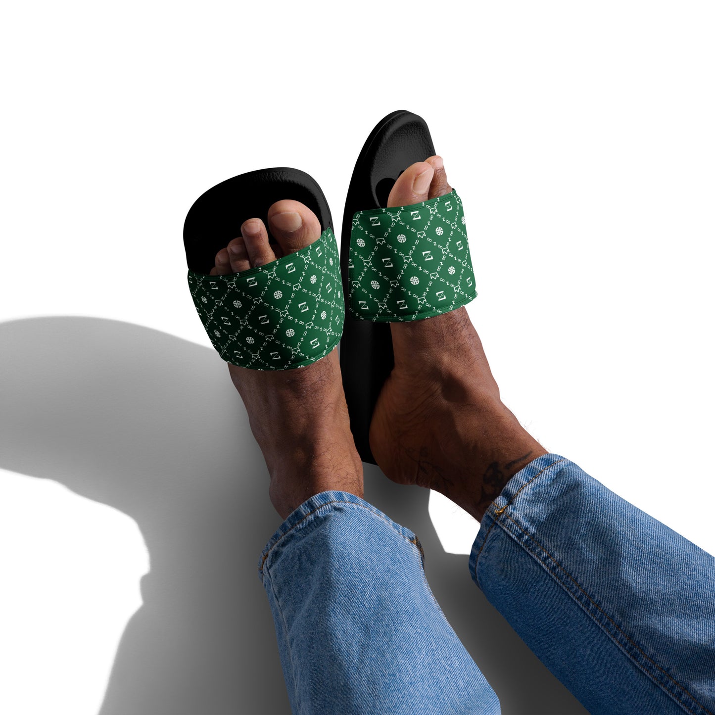 Zayndeellani Monogram Slides Green Men's - Zayndeellani