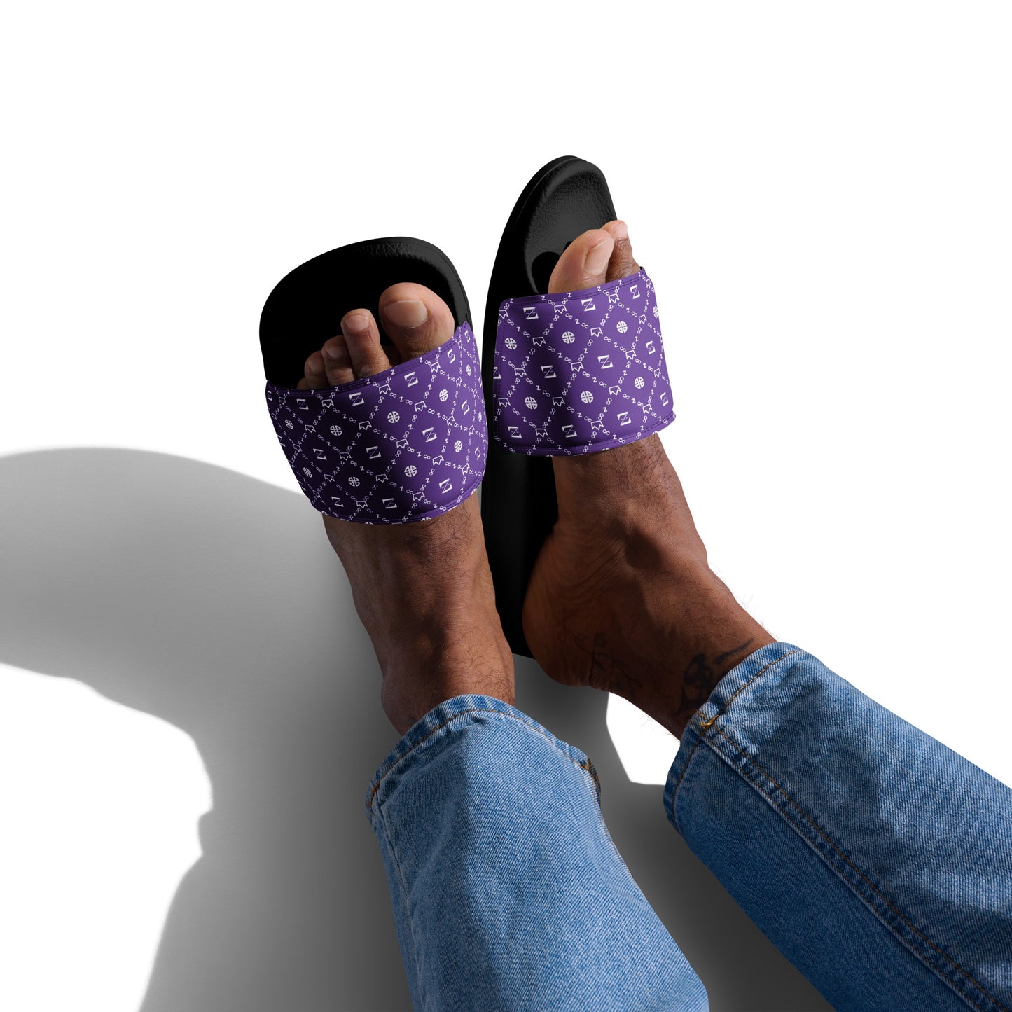 Zayndeellani Monogram Slides Purple Men's - Zayndeellani