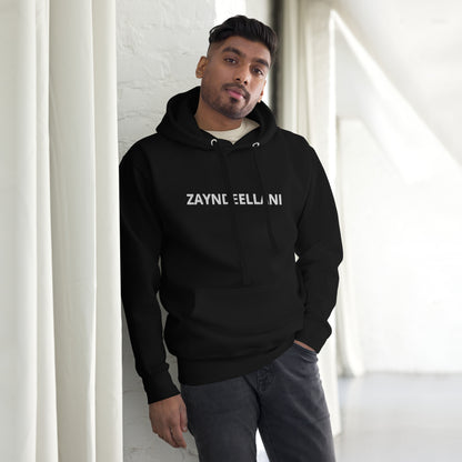 Zayndeellani Logo Spell-Out Hoodie White Embroidery - Zayndeellani