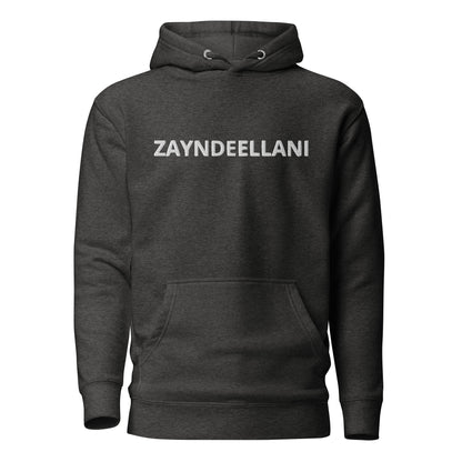 Zayndeellani Logo Spell-Out Hoodie White Embroidery - Zayndeellani